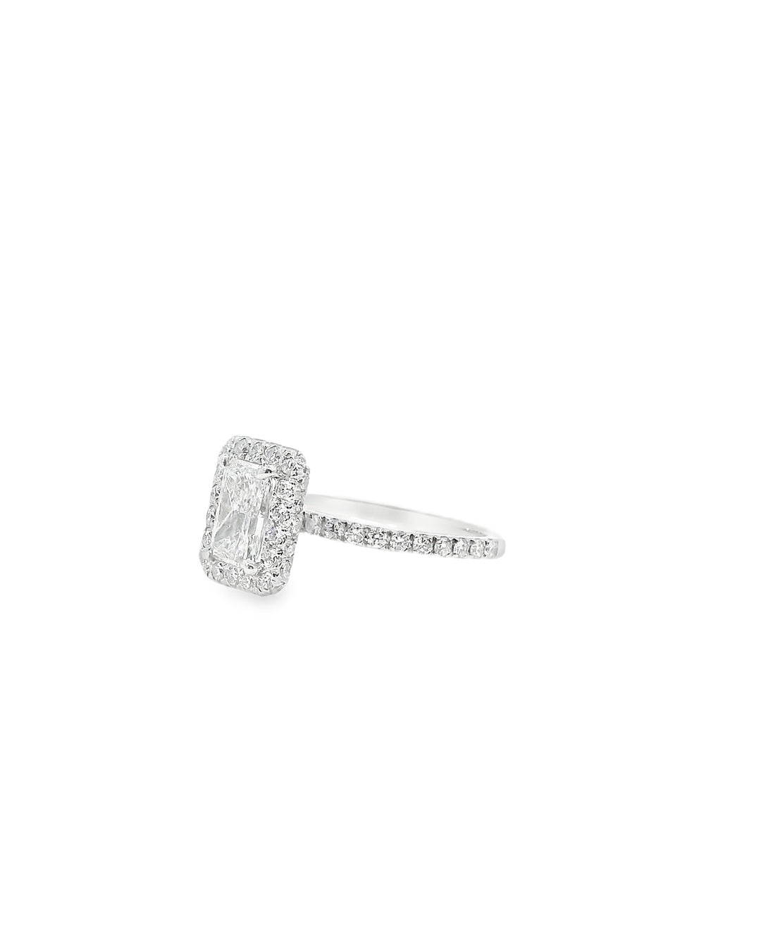 1.61ct Radiant Cut Diamond in the Kensington Halo Design