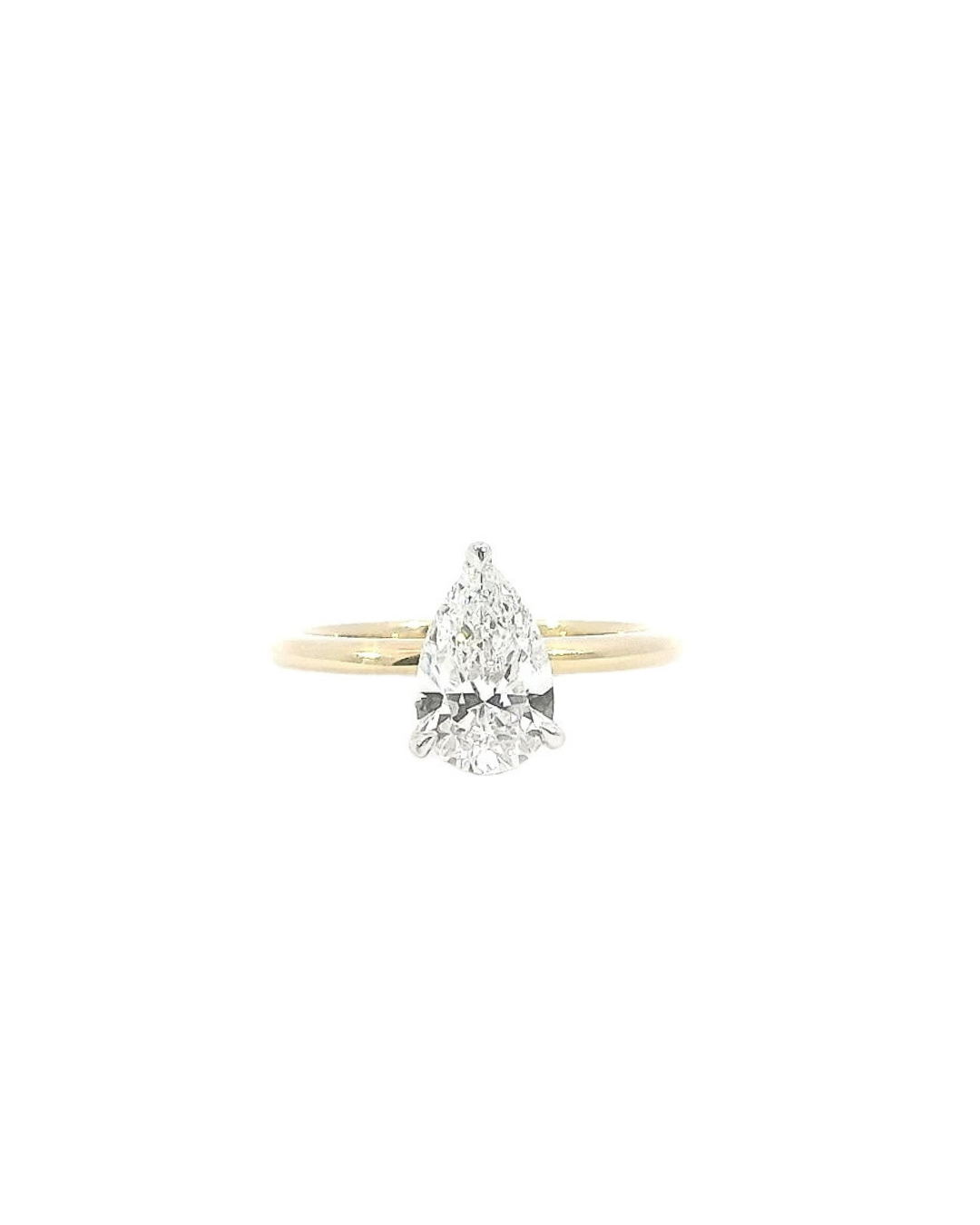 Pear Cut Diamond in the Parker Classic Solitaire with Hidden Halo