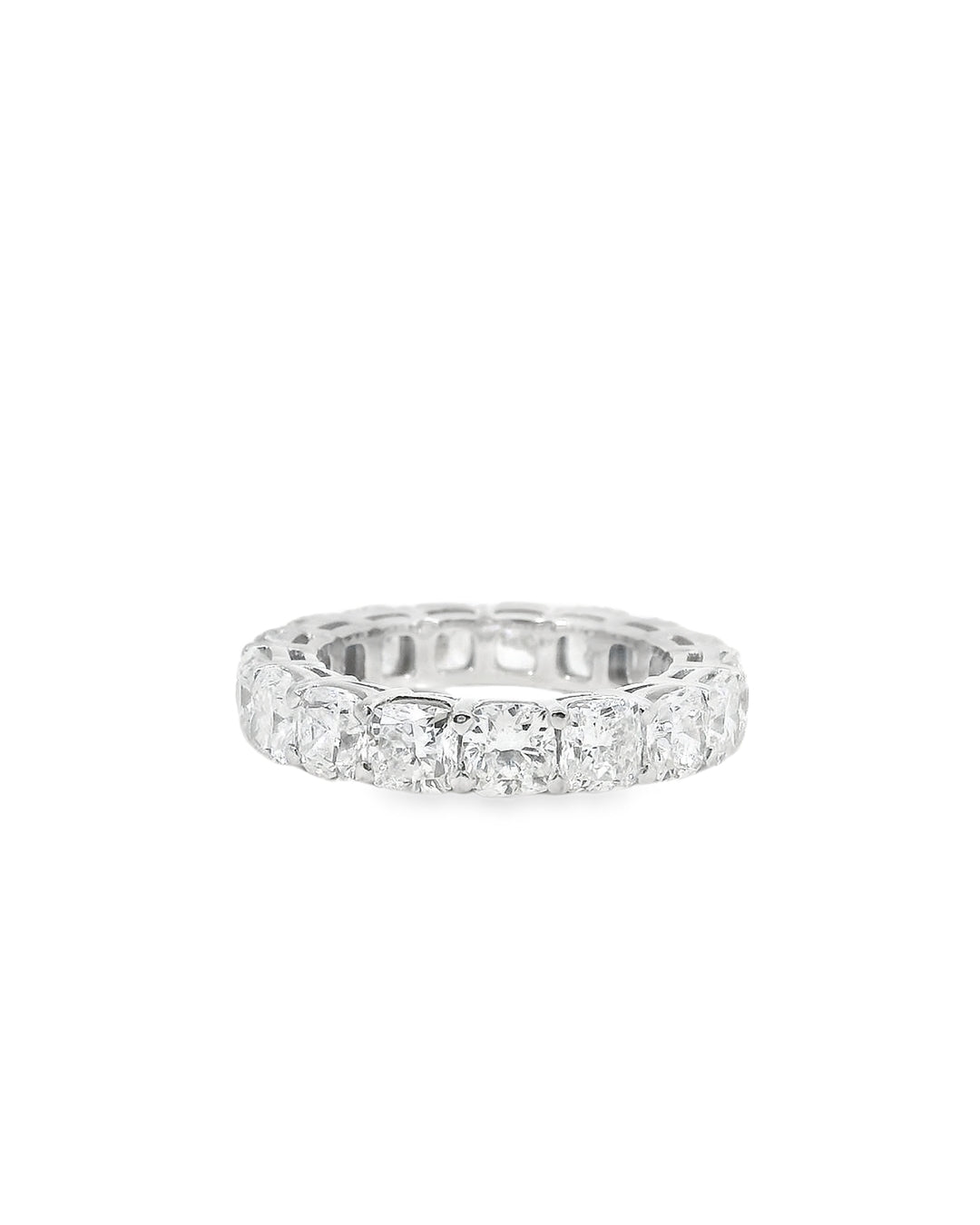 6.10ct Cushion Cut Diamond Double Gallery Eternity Ring