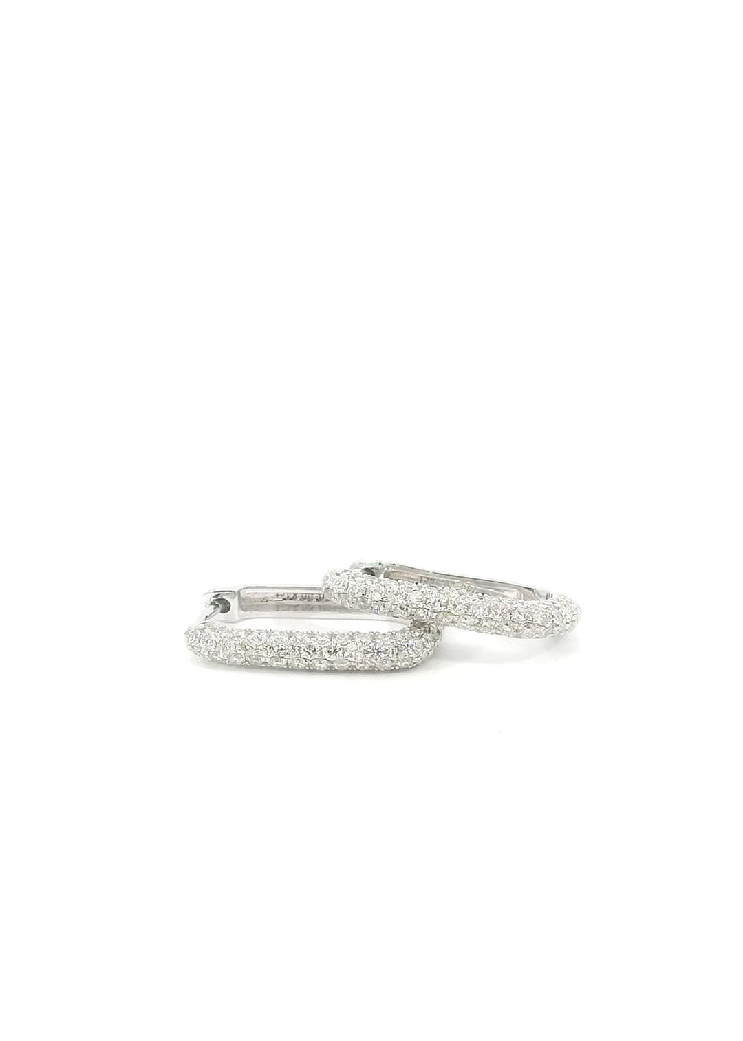 0.84ct Round Brilliant Cut Diamond Paper Clip Hoops