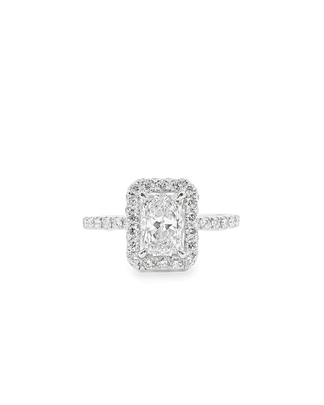 Radiant Cut Diamond in the Kensington Halo Design