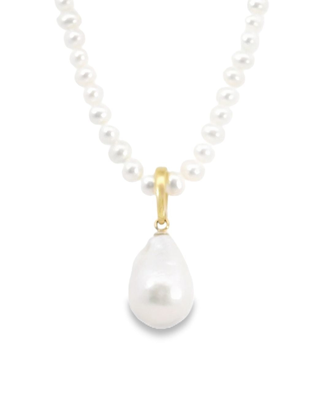 Aria White Baroque Freshwater Pearl Enhancer Pendant