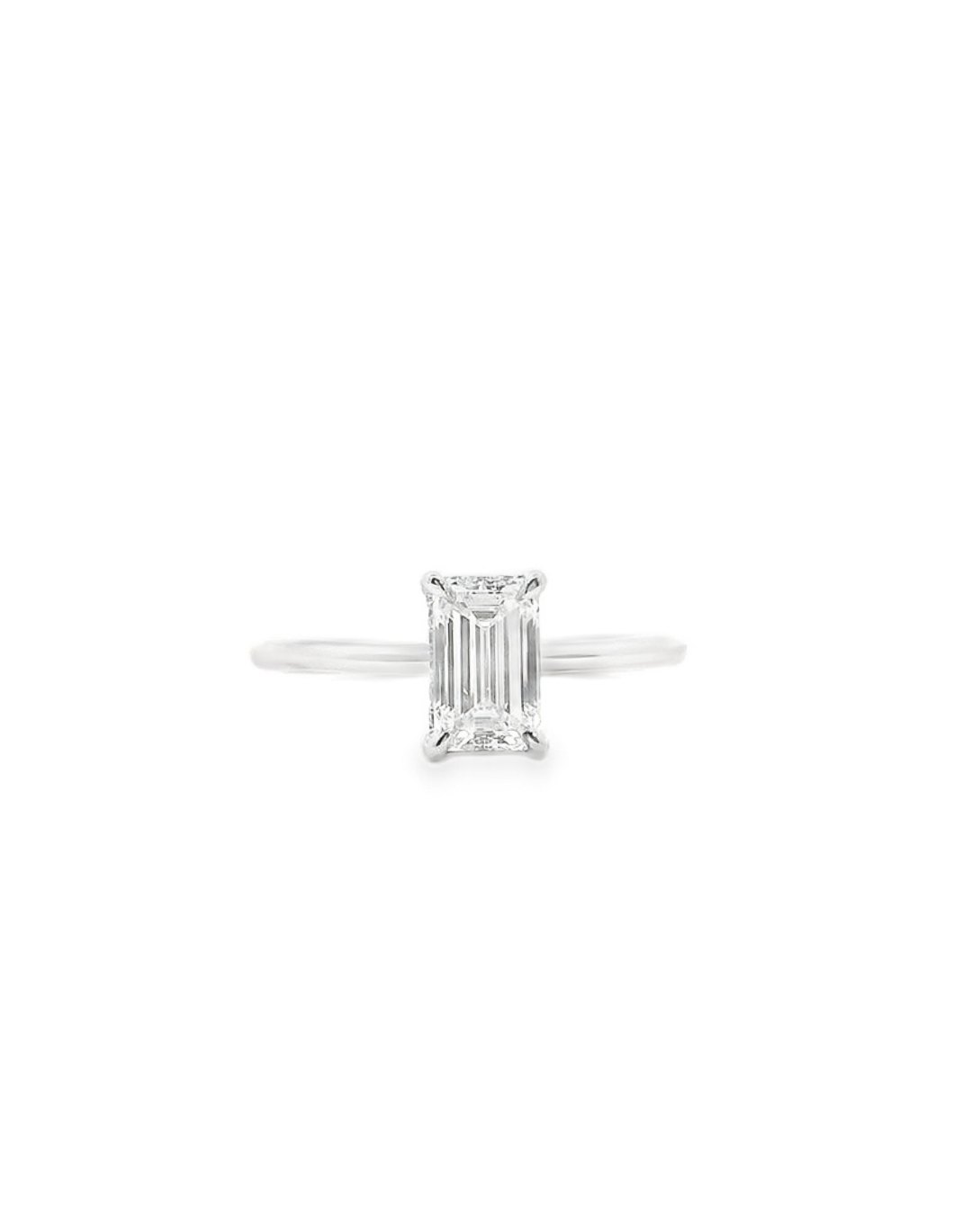 1.11ct Emerald Cut Diamond in the Parker Classic Solitaire with Hidden Halo