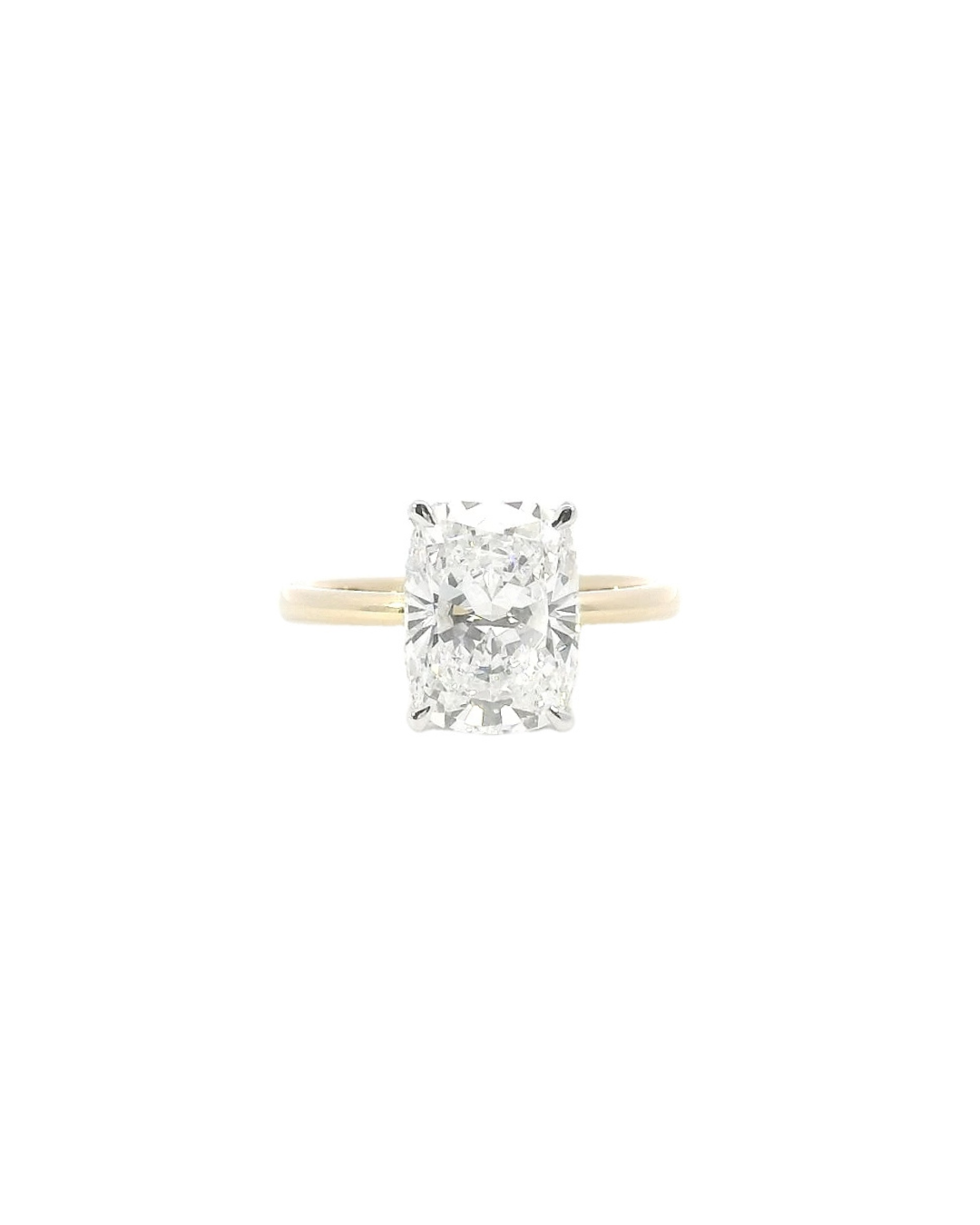 3.19ct Elongated Cushion Diamond in the Parker Classic Solitaire with Hidden Halo