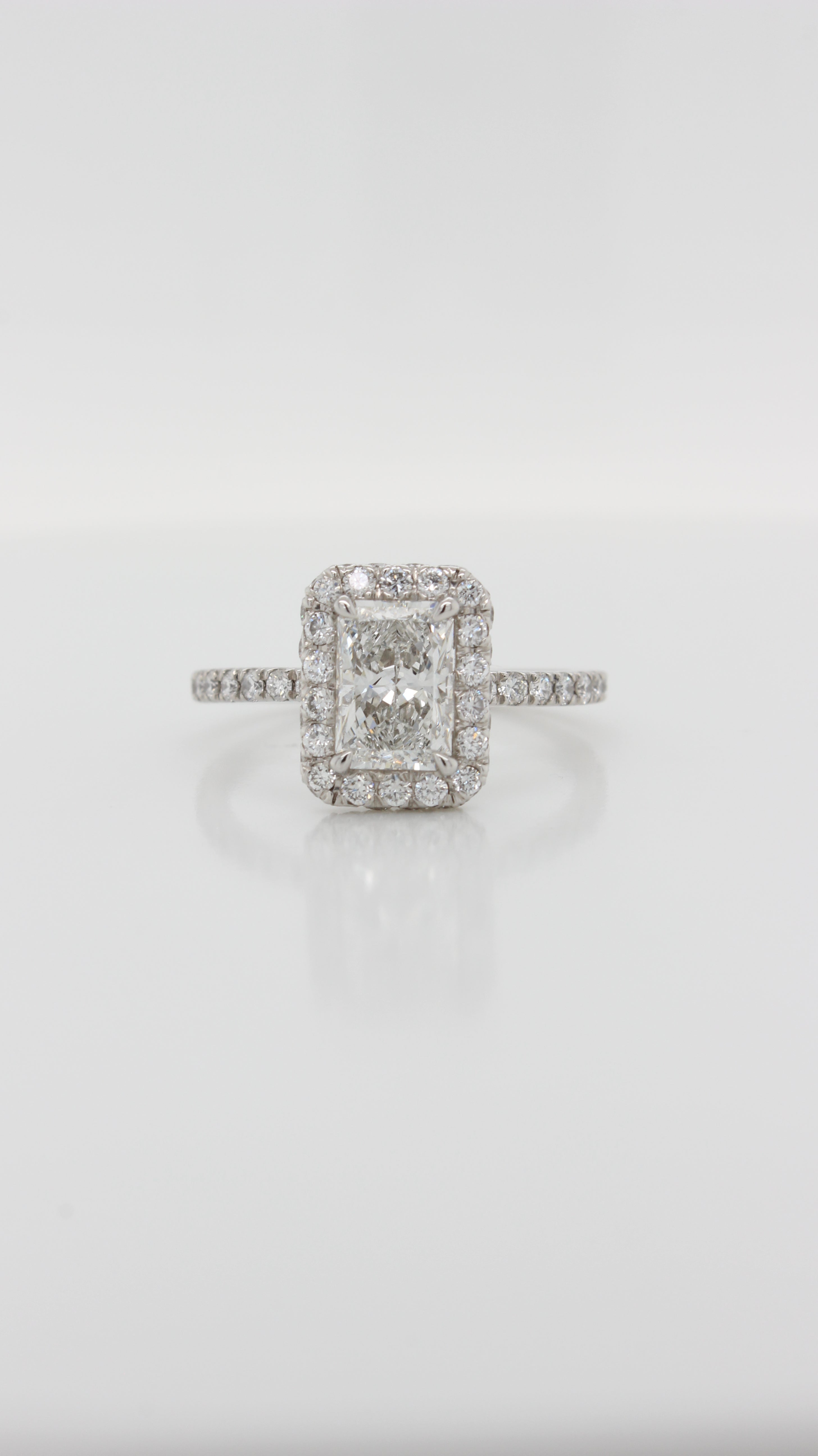 1.61ct Radiant Cut Diamond in the Kensington Halo Design