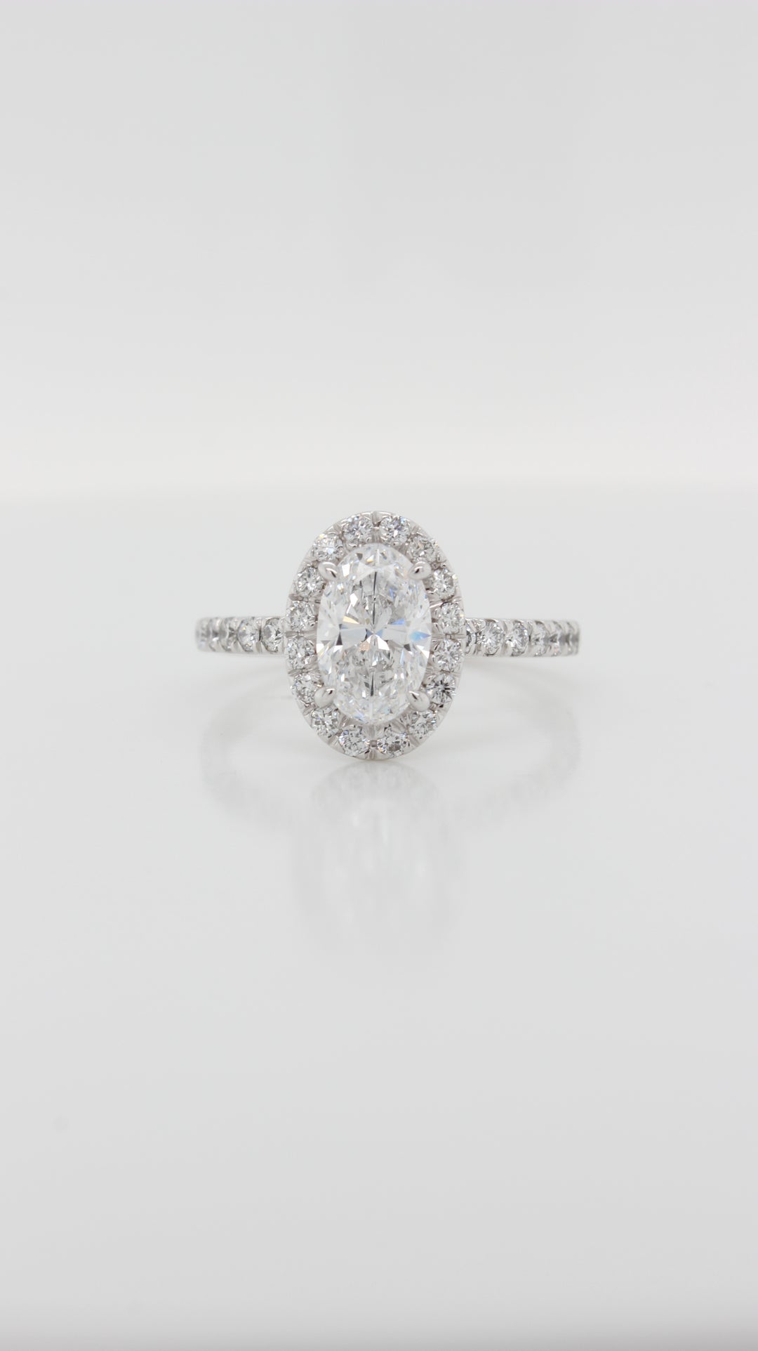 1.61Ct Oval Cut Diamond in the Kensington Halo Design