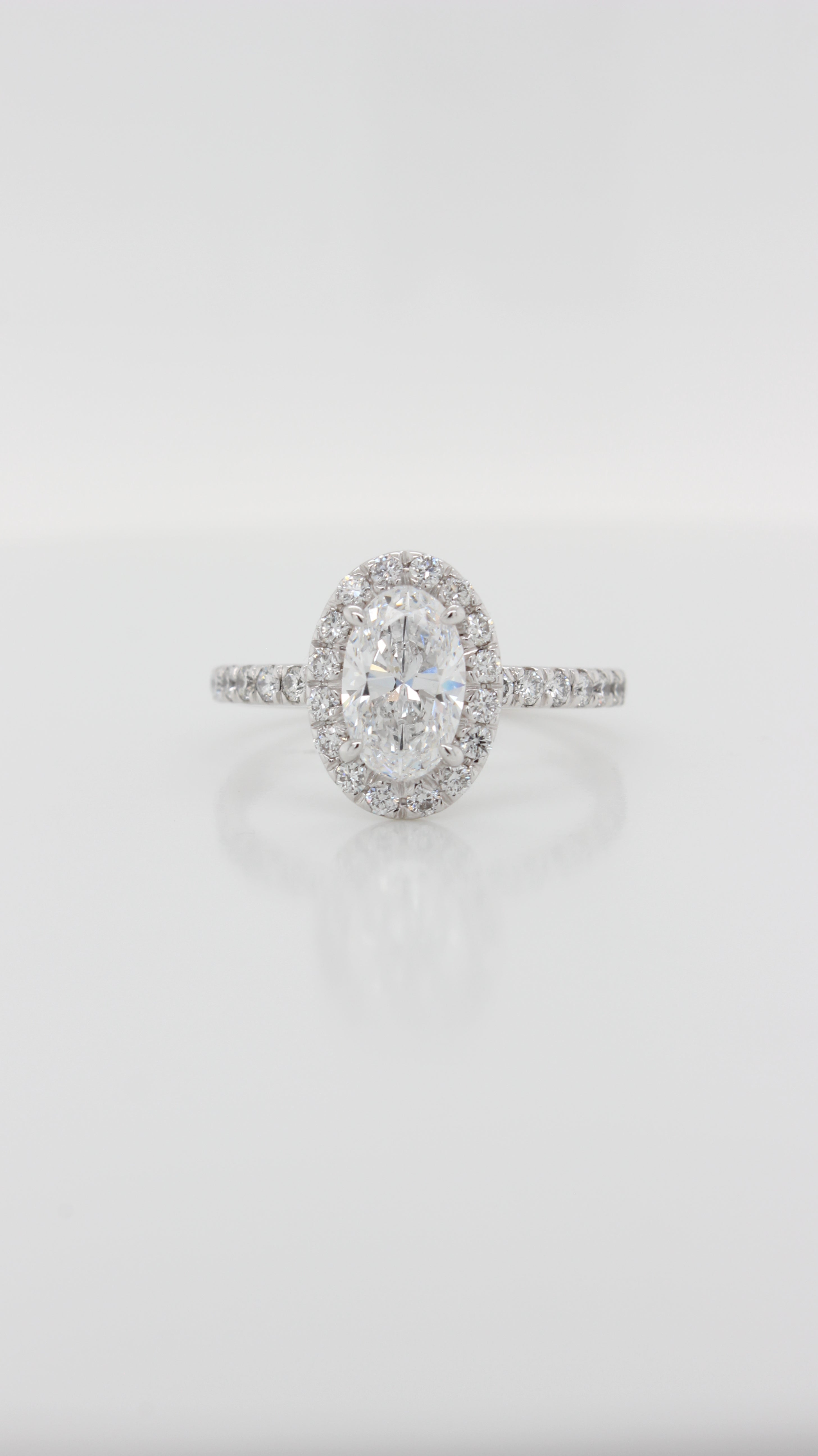 1.61Ct Oval Cut Diamond in the Kensington Halo Design