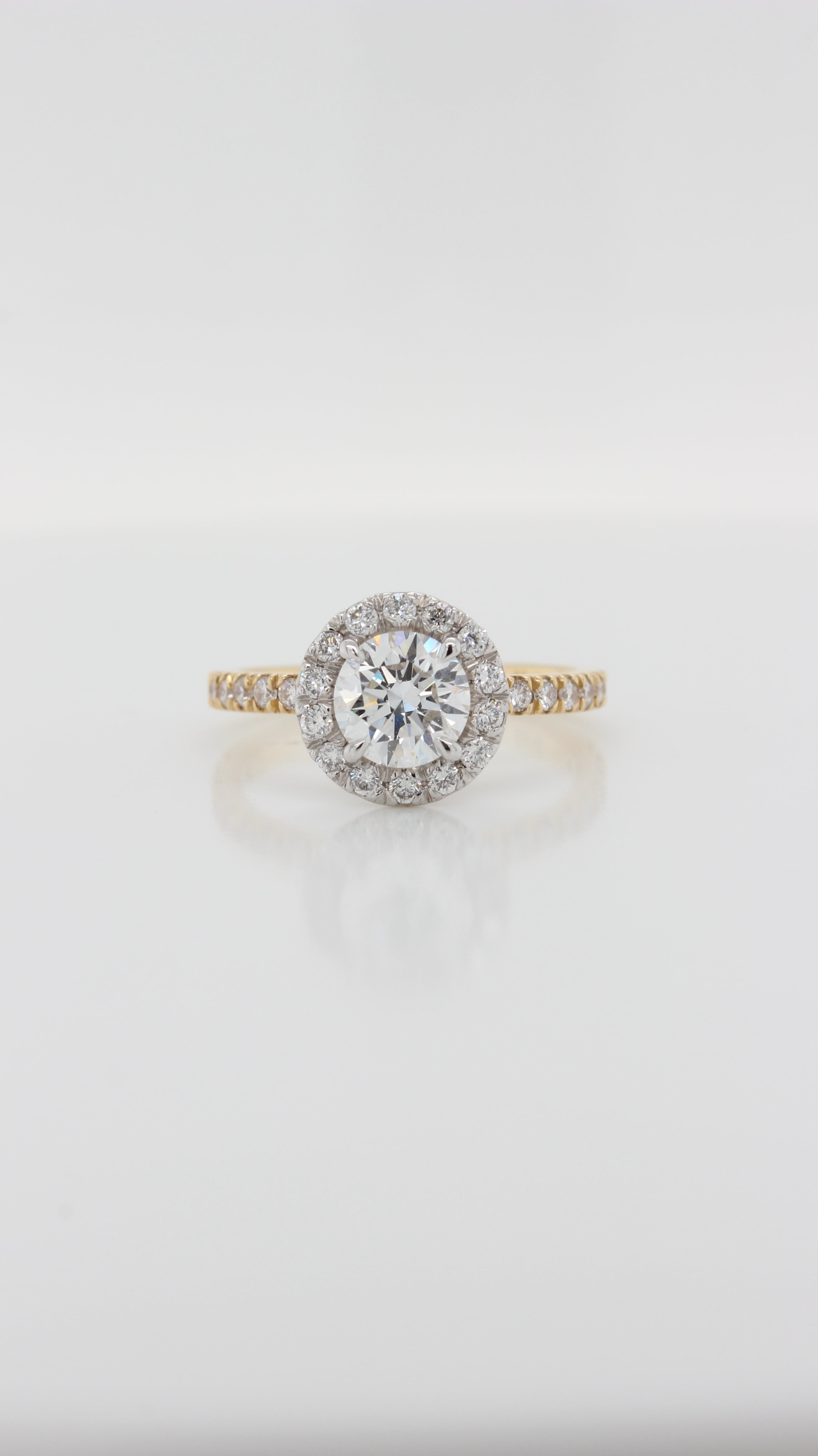 1.41ct Round Brilliant Diamond in the Kensington Halo Design