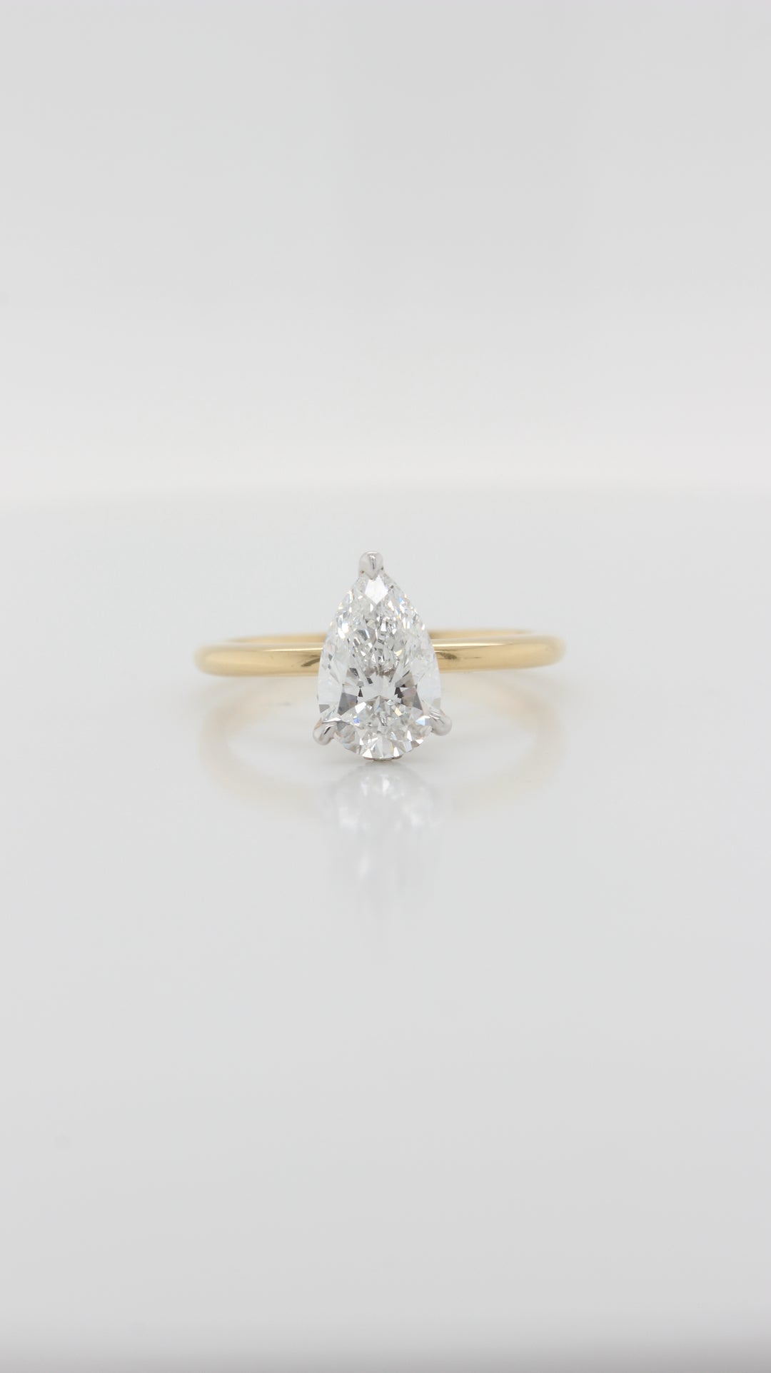 Pear Cut Diamond in the Parker Classic Solitaire with Hidden Halo