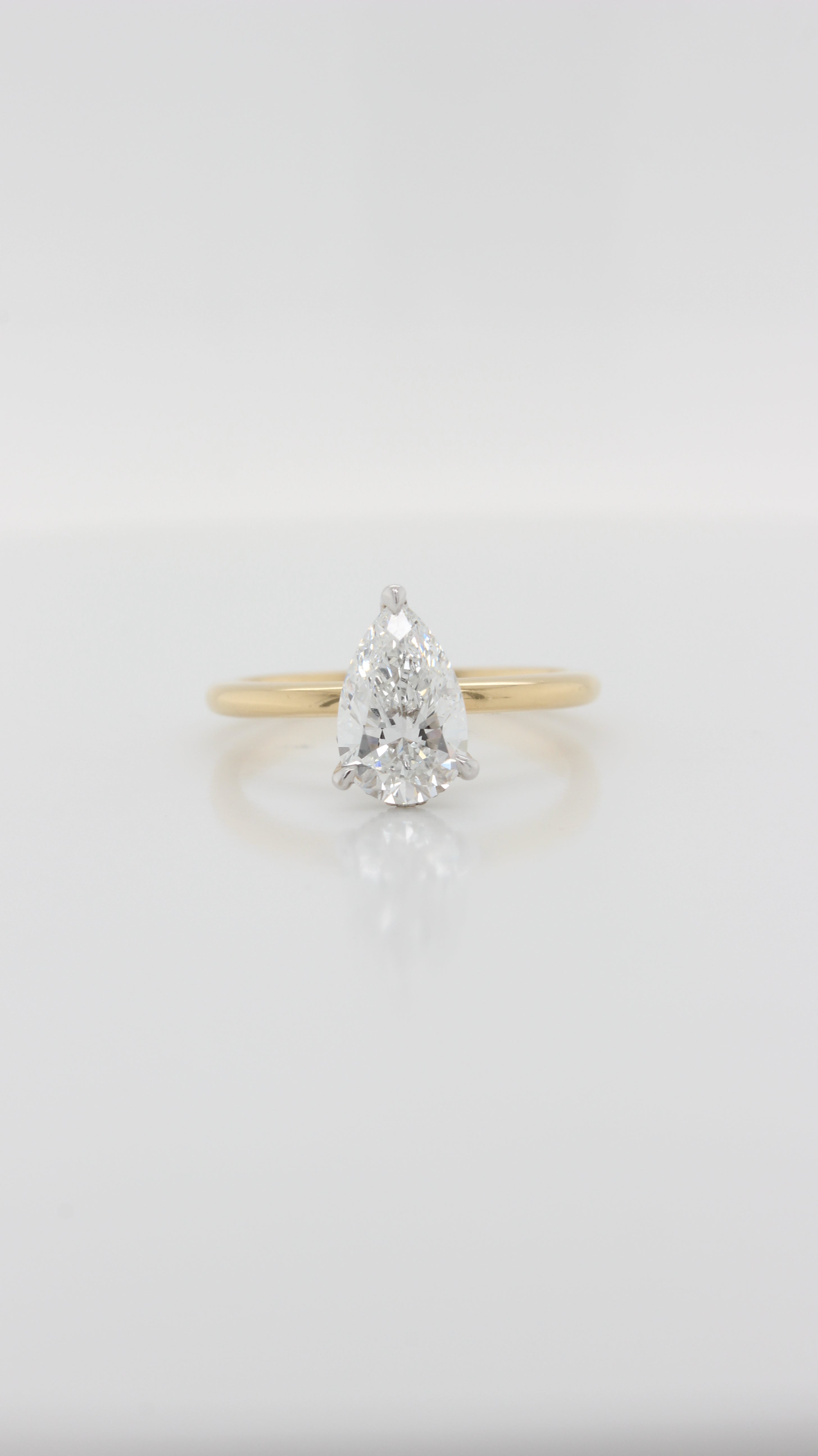 Pear Cut Diamond in the Parker Classic Solitaire with Hidden Halo