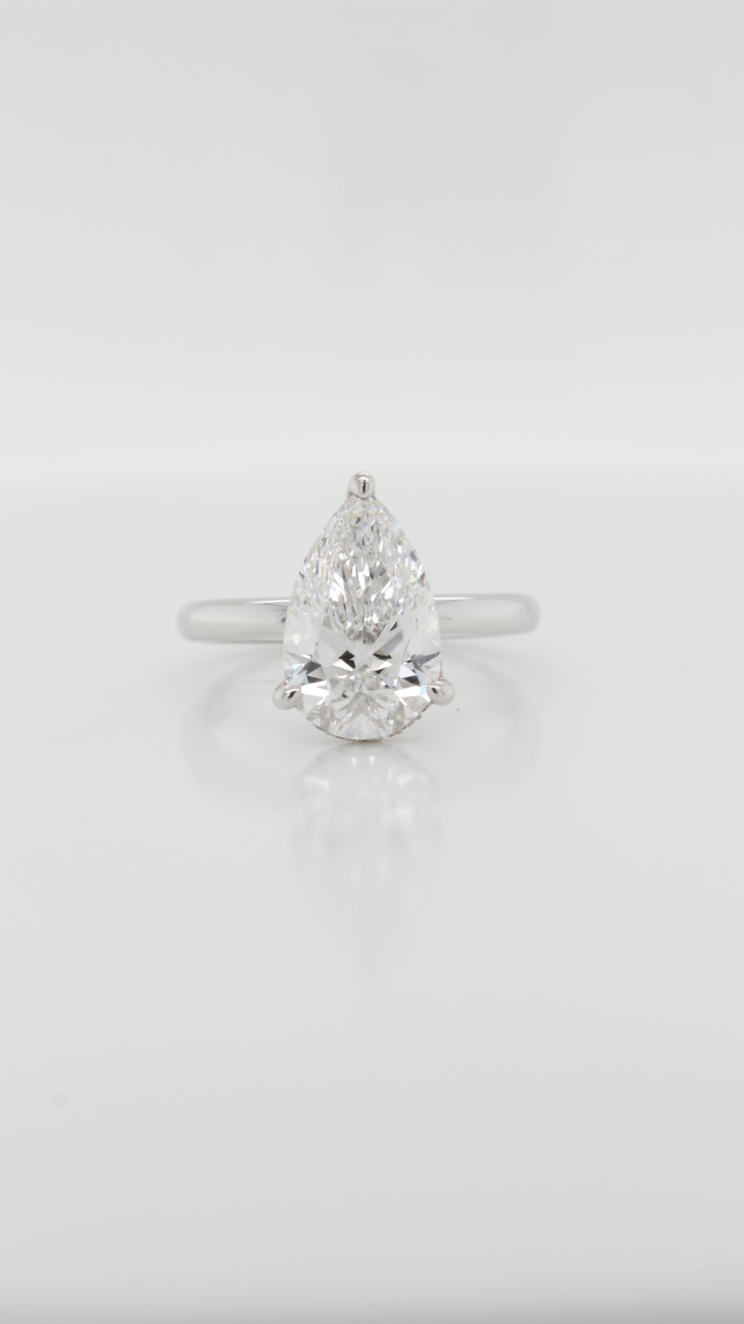 2.65ct Pear Cut Diamond in the Parker Classic Solitaire with Hidden Halo