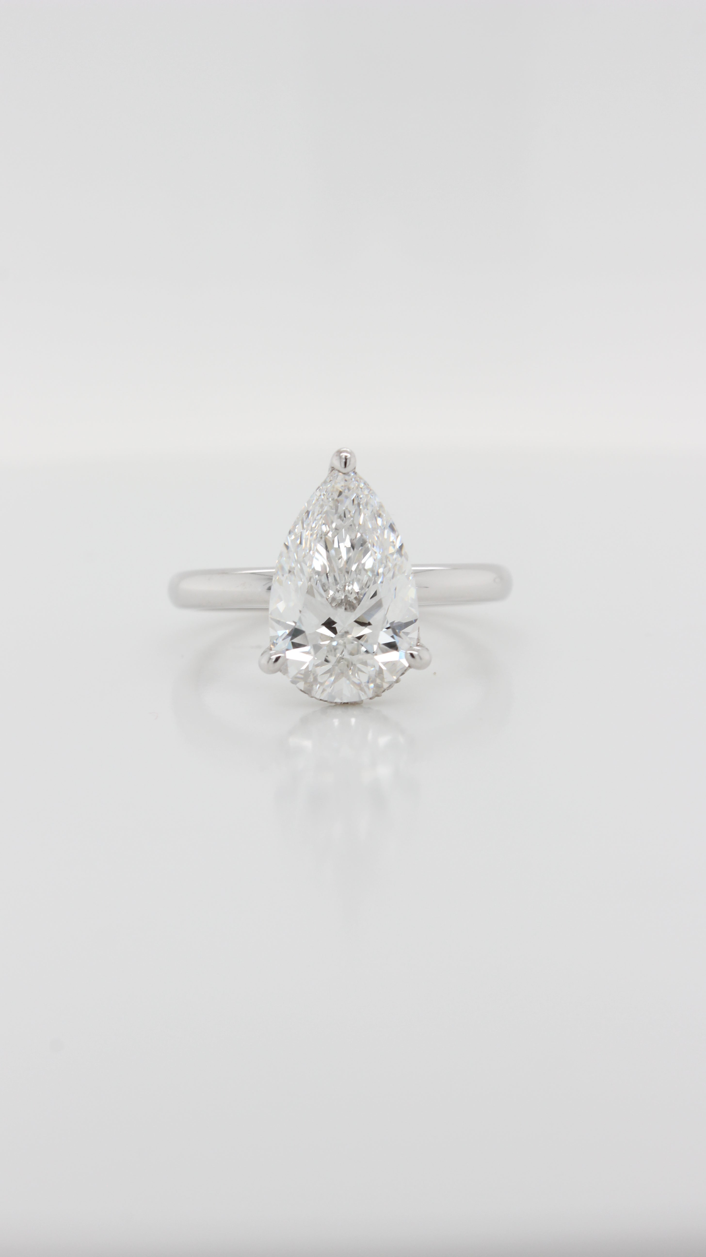 2.65ct Pear Cut Diamond in the Parker Classic Solitaire with Hidden Halo