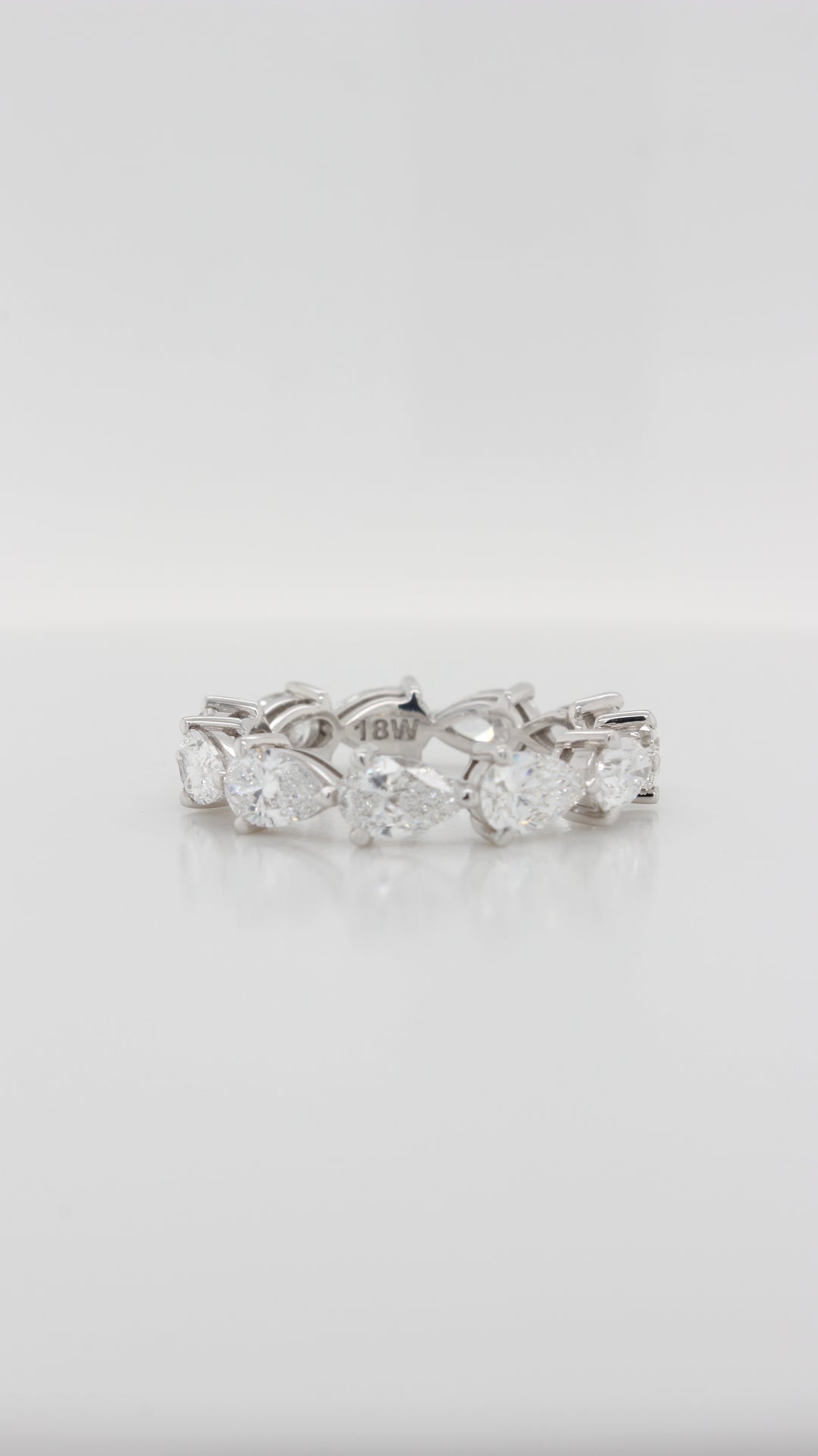 3.30ct Pear Cut Diamond Claw Set Eternity Ring