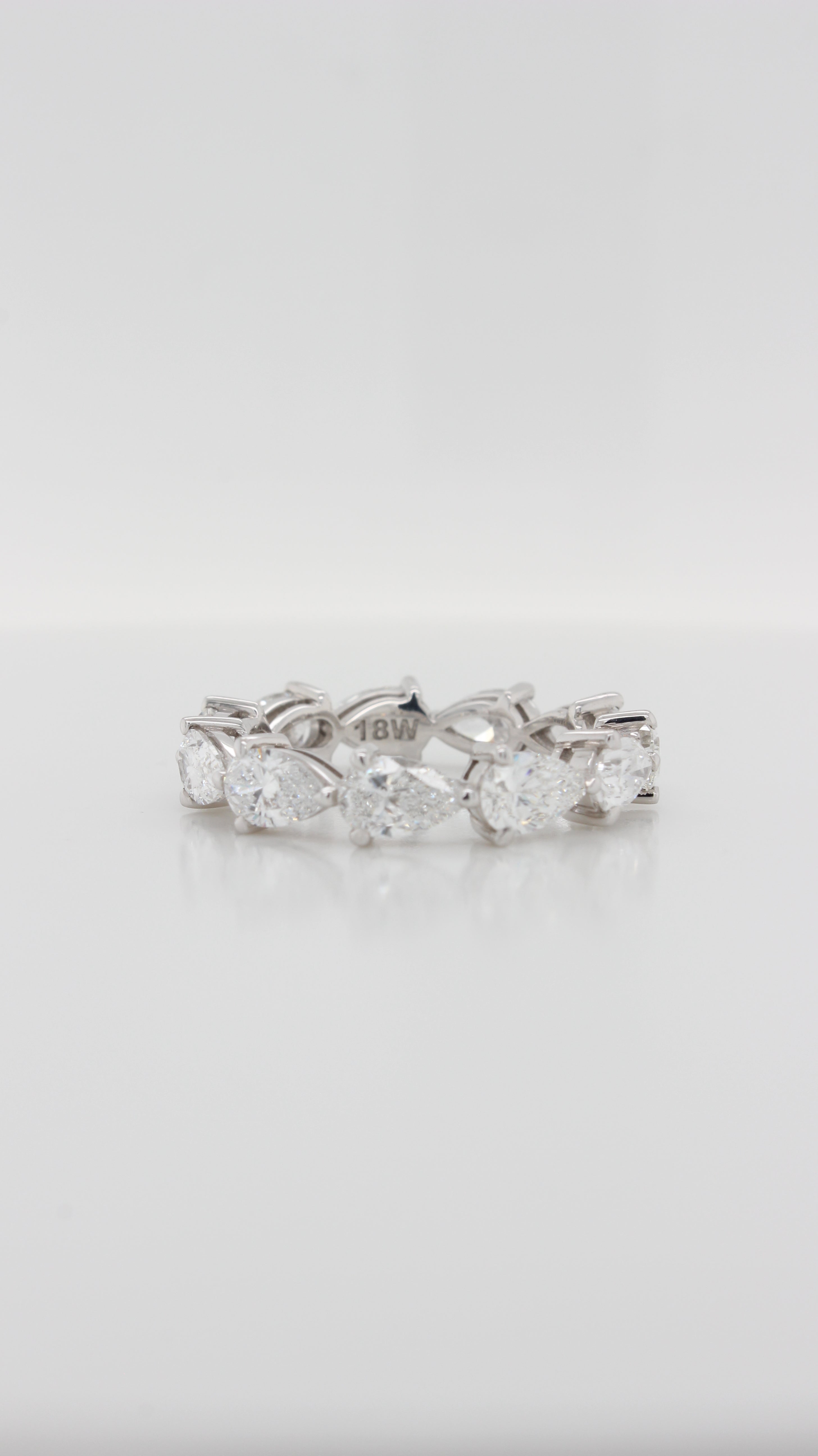 3.30ct Pear Cut Diamond Claw Set Eternity Ring