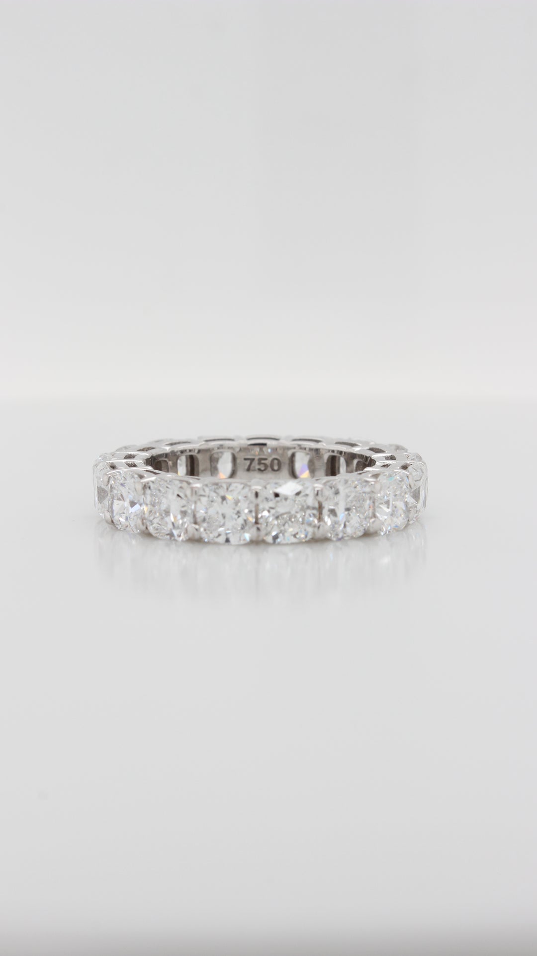 6.10ct Cushion Cut Diamond Double Gallery Eternity Ring