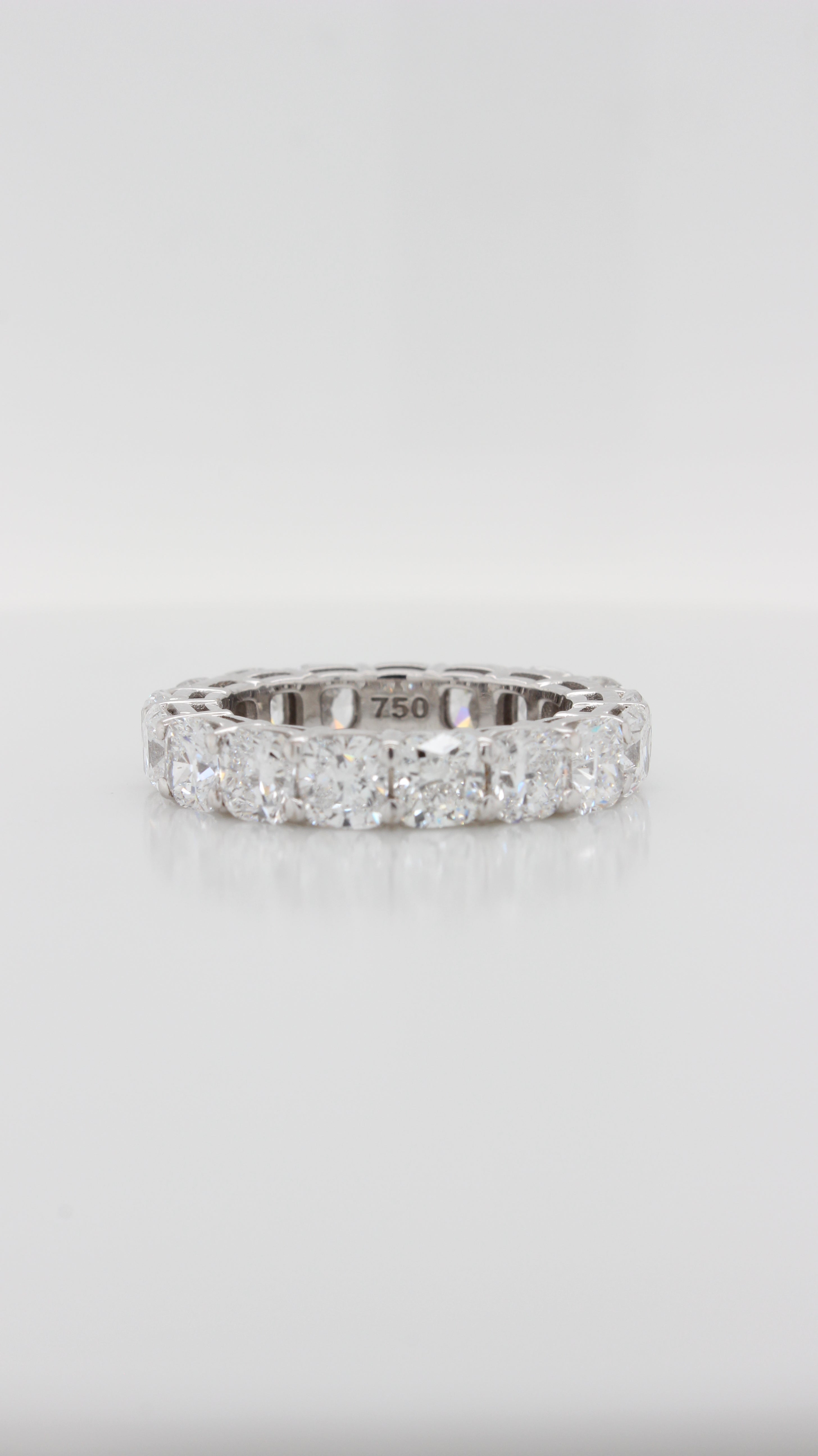 6.10ct Cushion Cut Diamond Double Gallery Eternity Ring