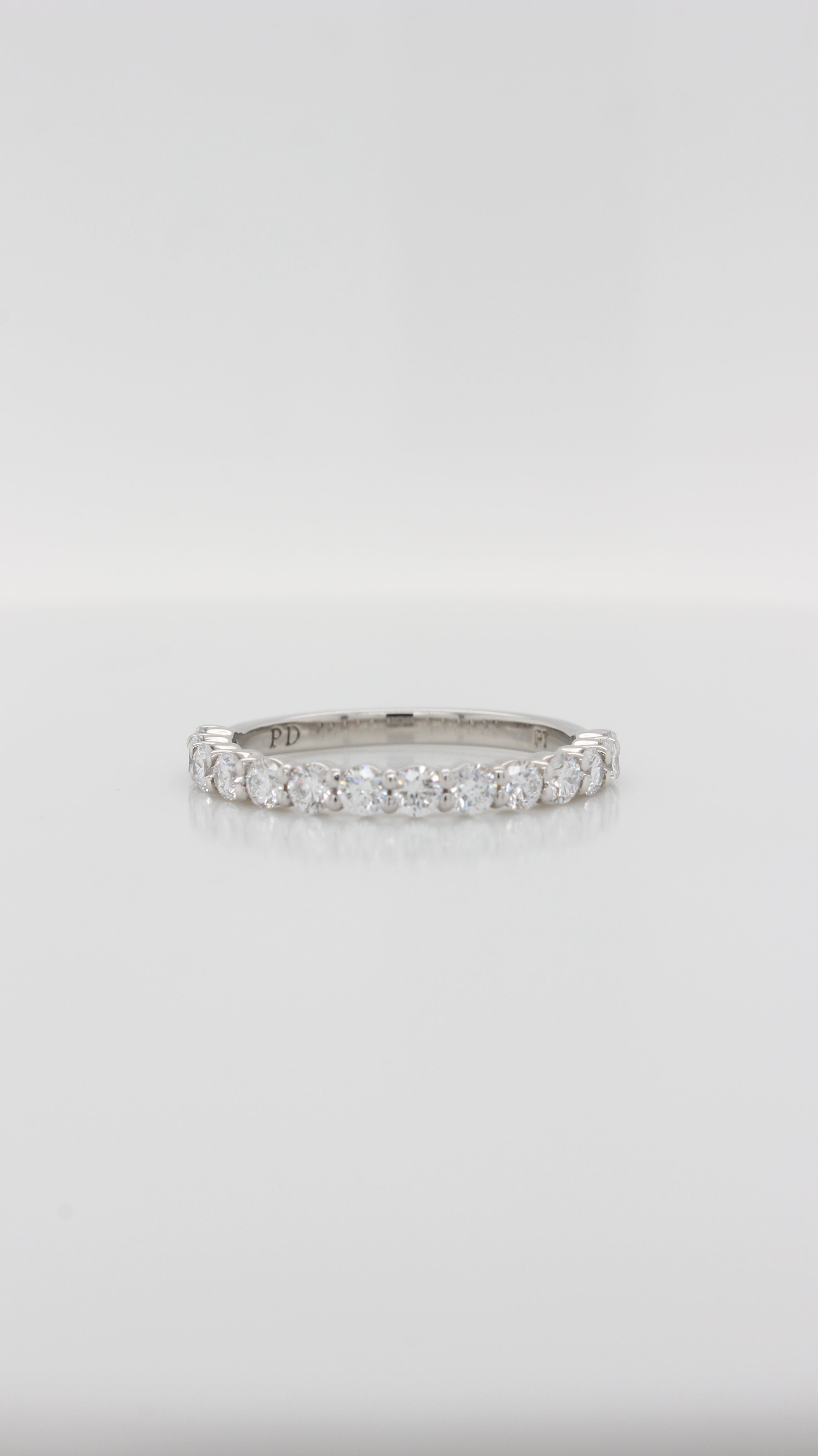 0.70ct Round Brilliant Cut Diamond Double Shared Claw Eternity Ring