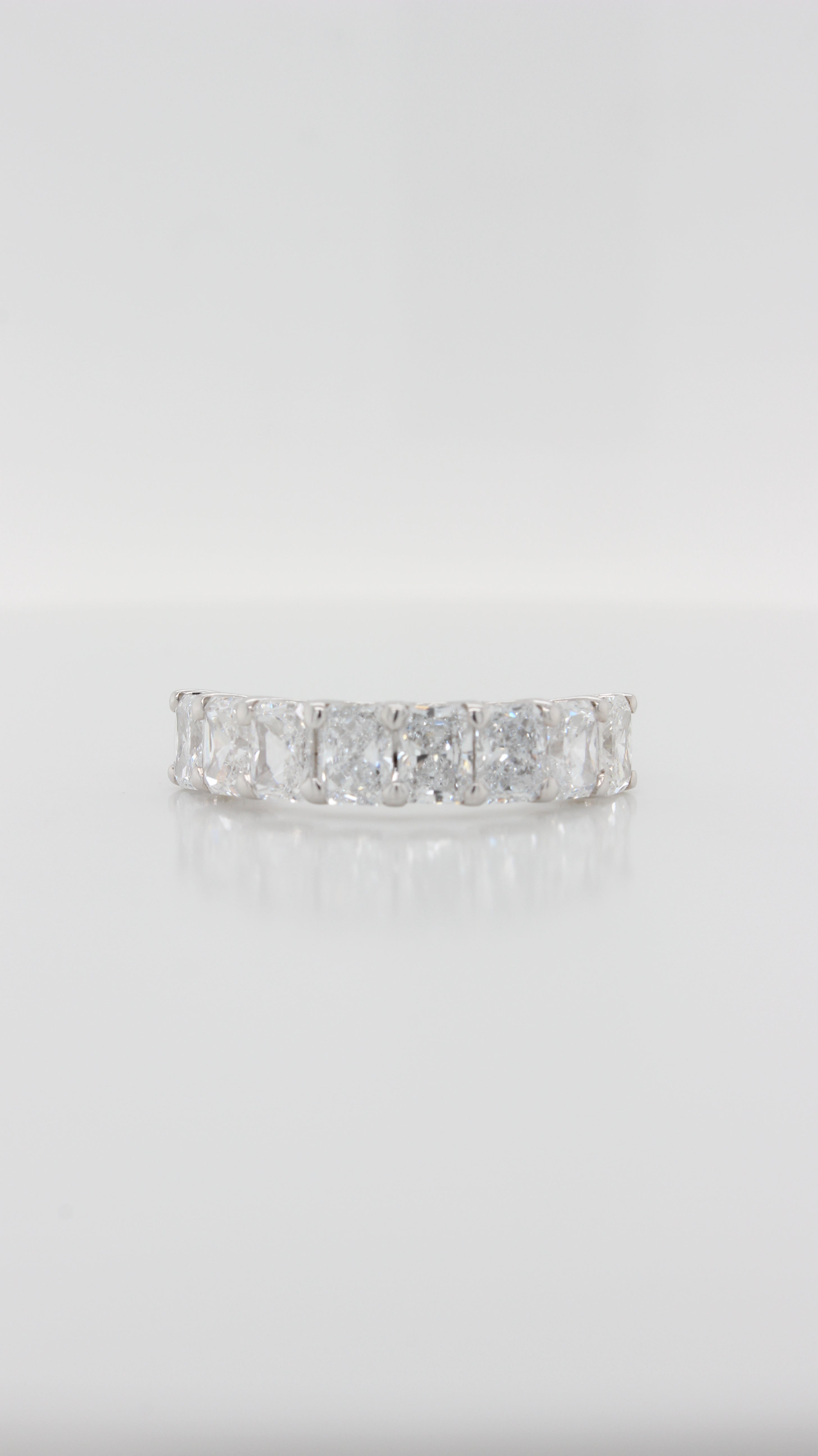 2.40ct Radiant Cut Diamond U-Scallop Eternity Ring