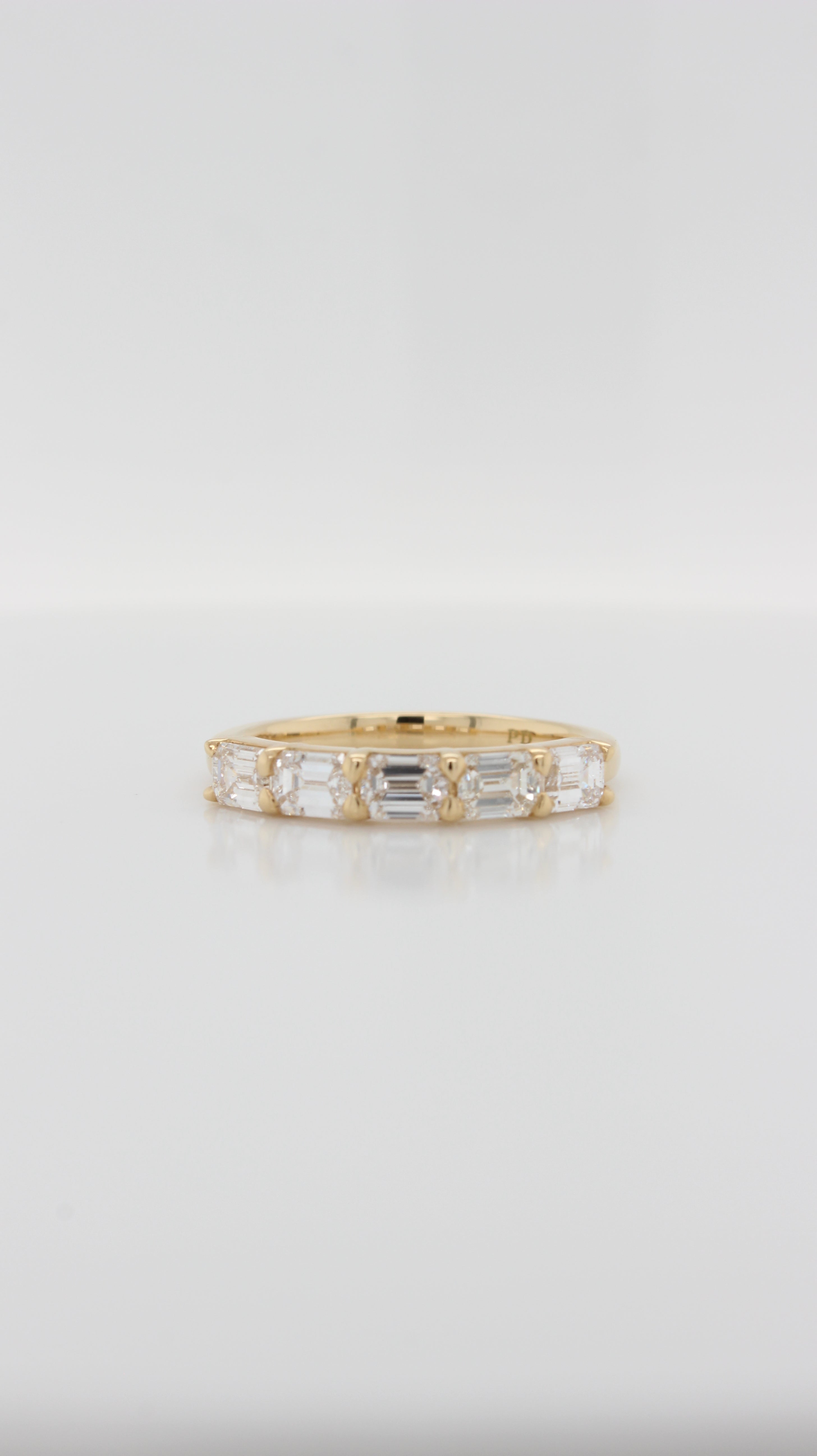 1.25ct Emerald Cut Diamond Horizontal Eternity Ring