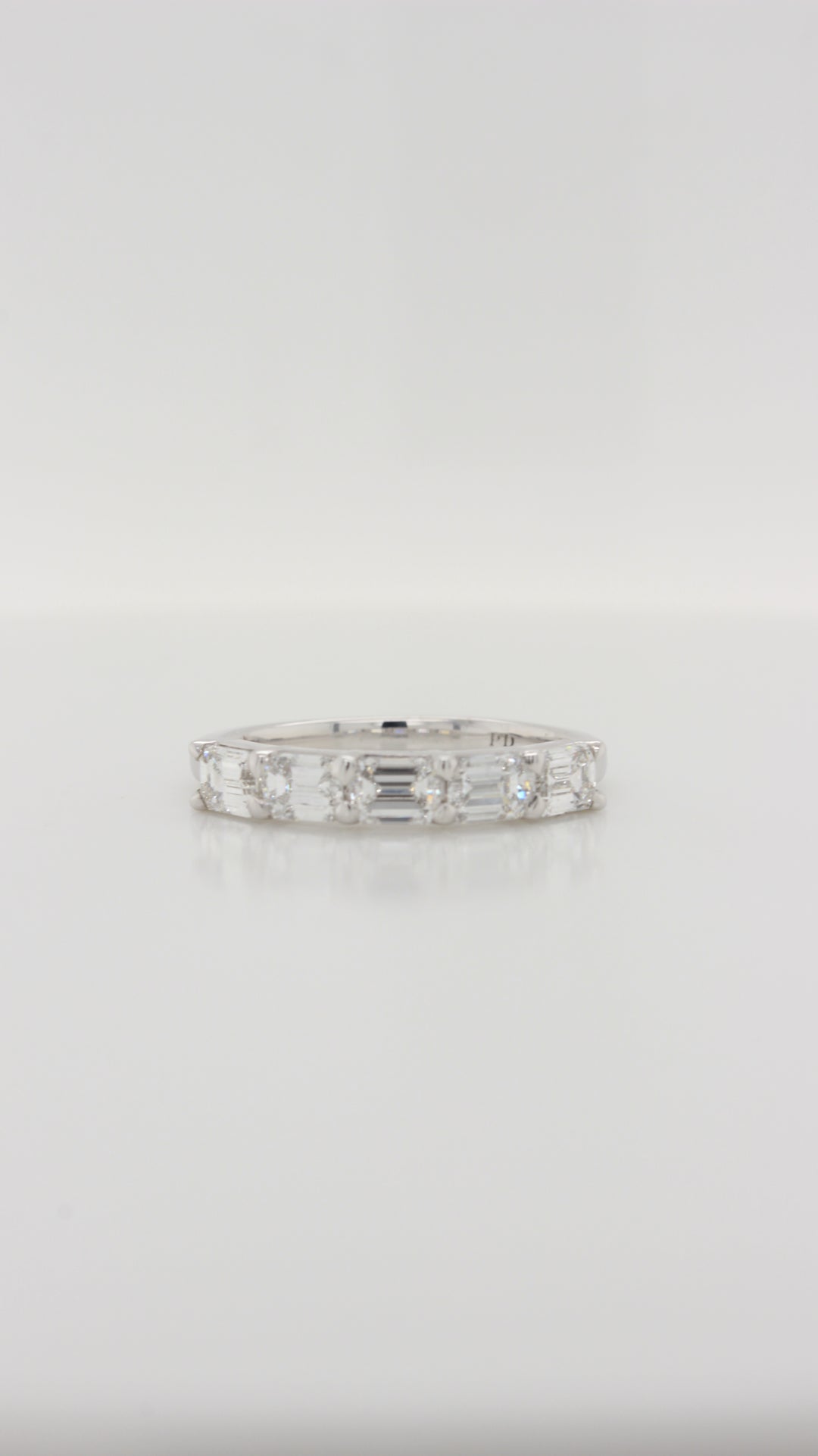 1.25Ct Emerald Cut Diamond Horizontal Eternity Ring