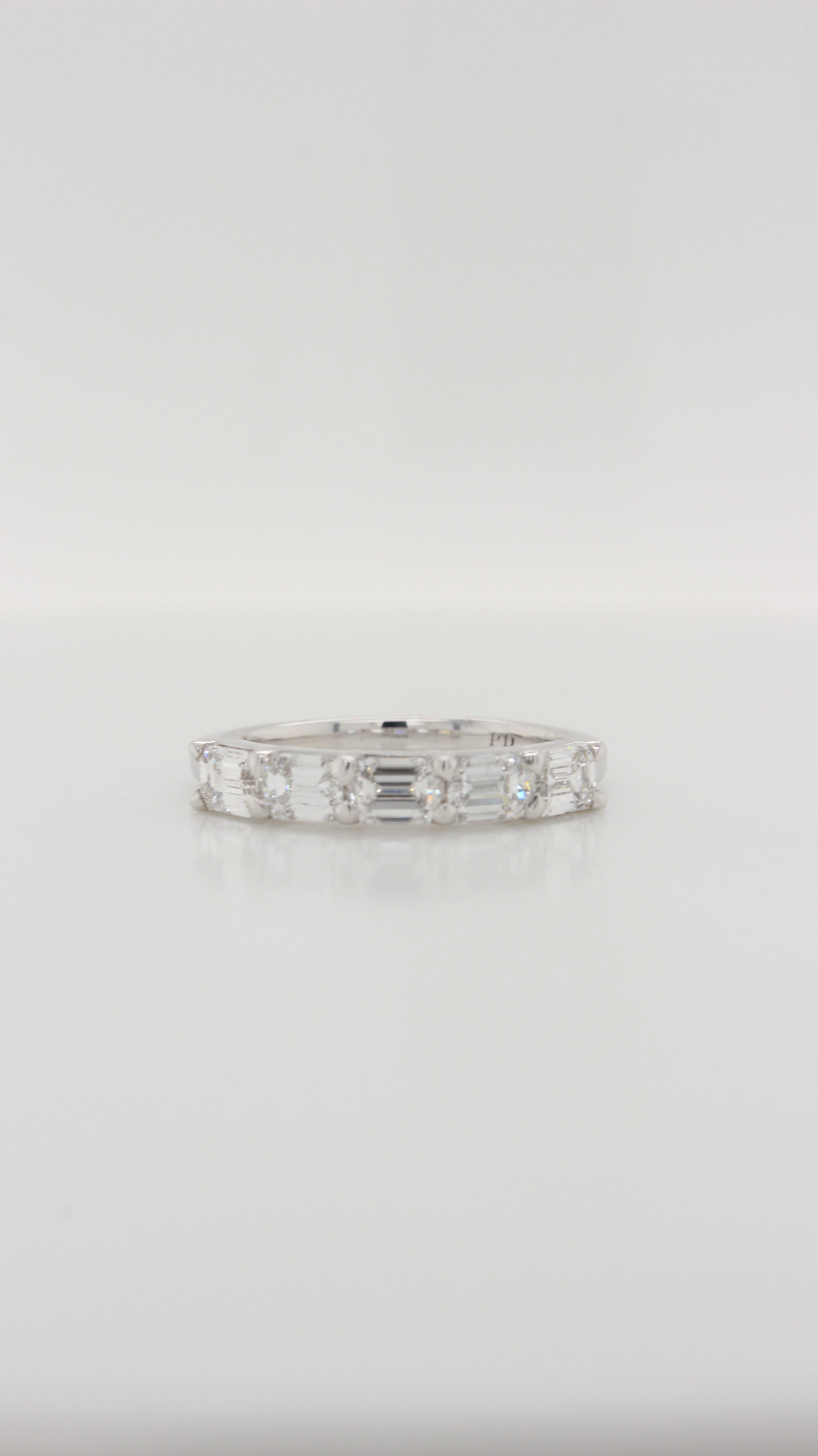 1.25Ct Emerald Cut Diamond Horizontal Eternity Ring