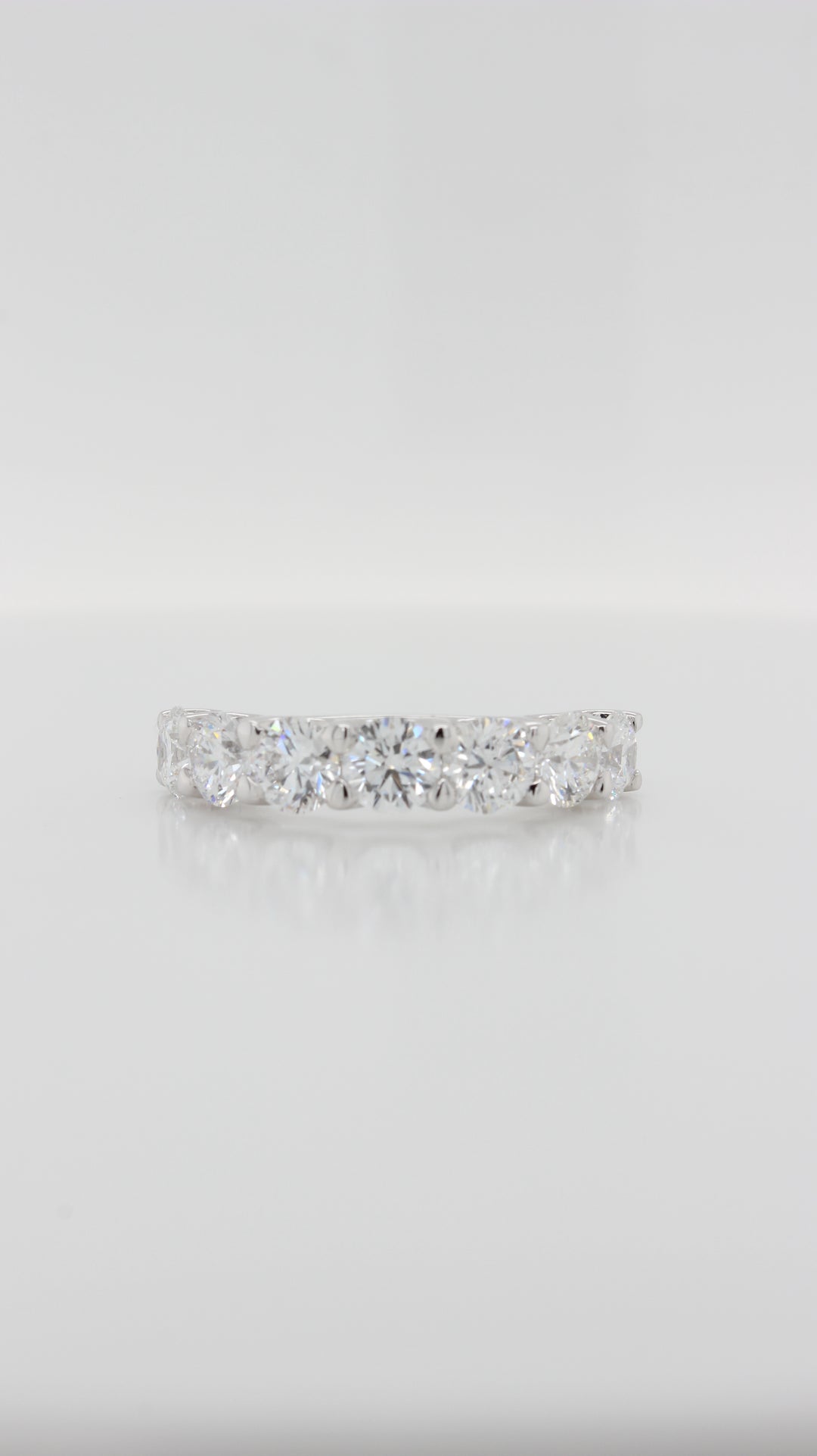 2.10Ct Round Brilliant Diamond U-Scallop Eternity Ring