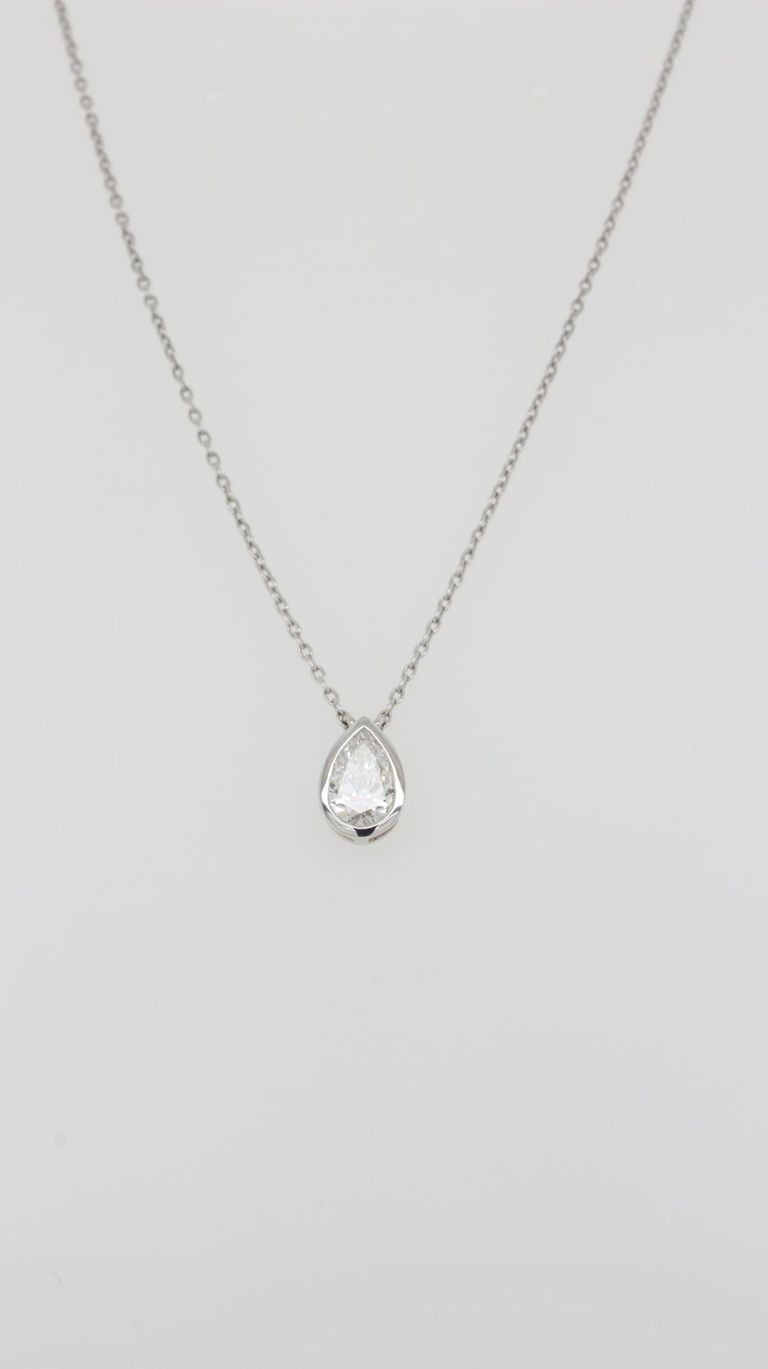 0.51ct Pear in the Parker Classic Bezel Pendant