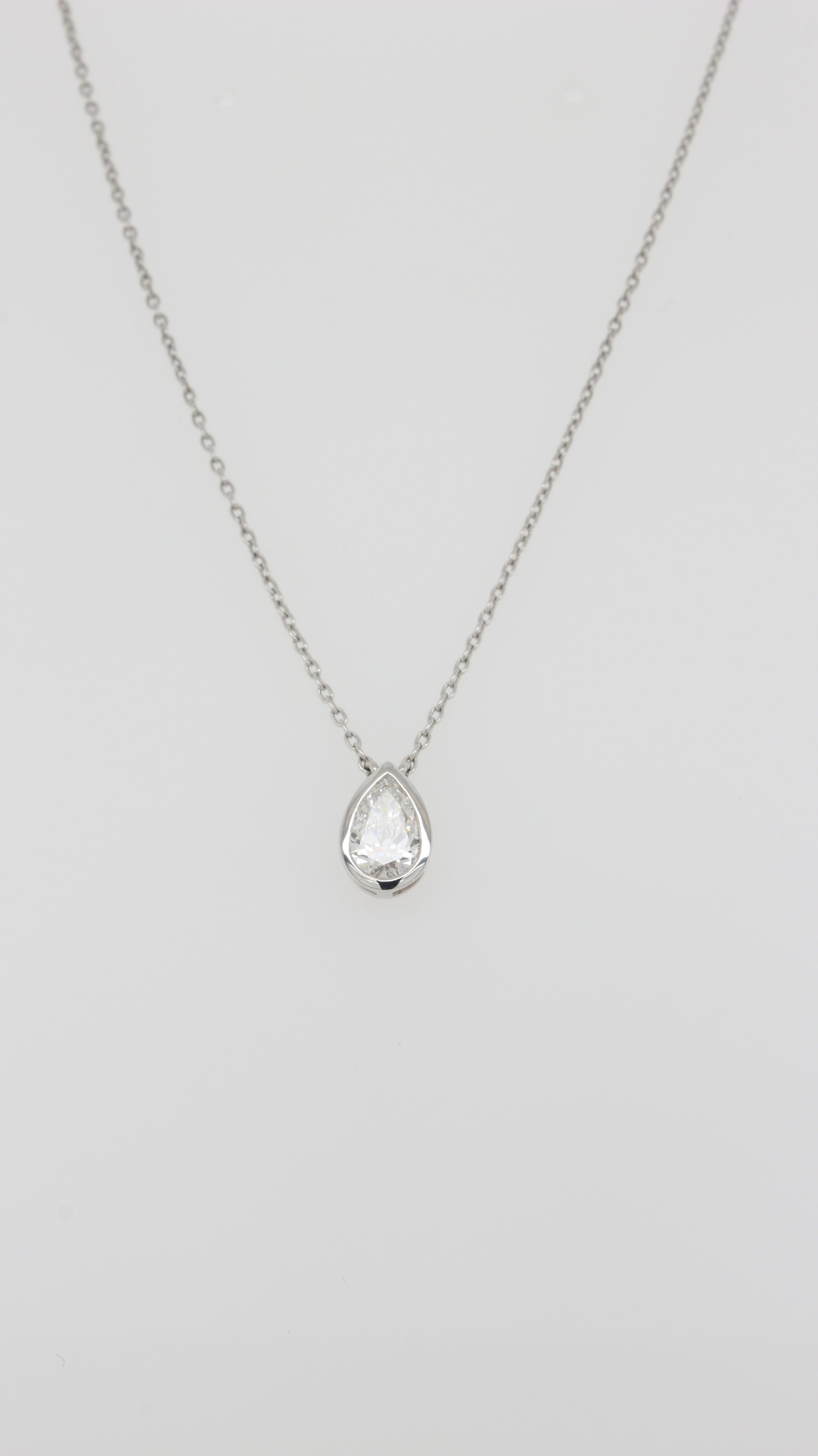 0.51ct Pear in the Parker Classic Bezel Pendant