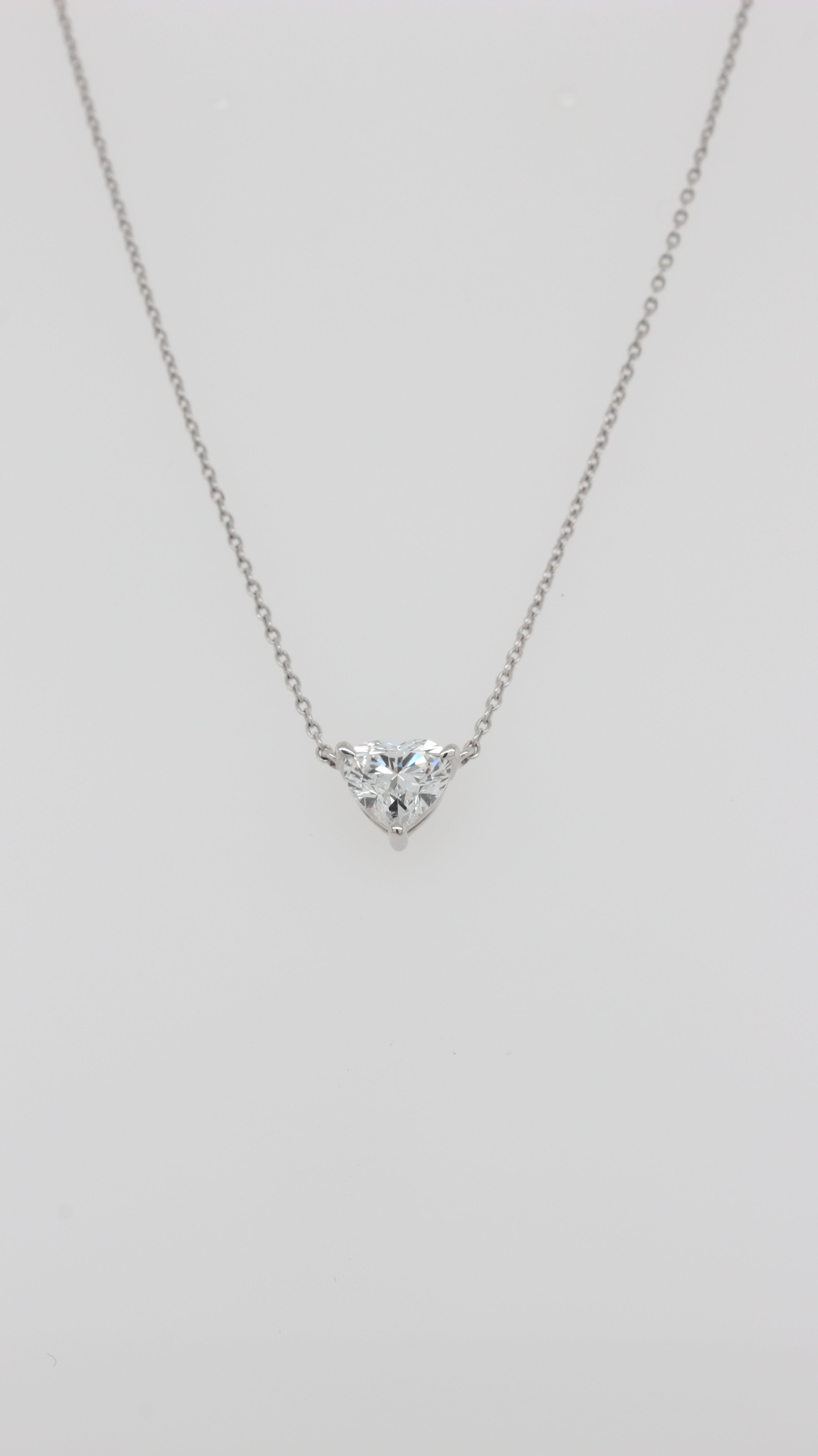 1.00ct Heart Cut Diamond in the Parker Classic 3 Claw Pendant