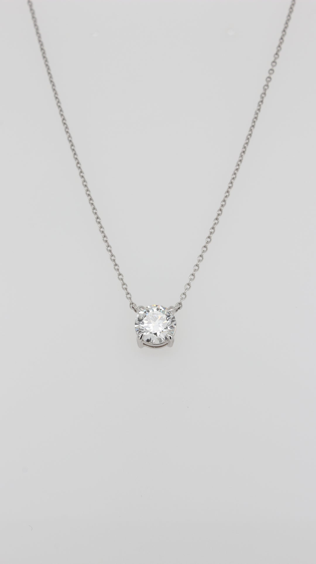 1.01ct Round Brilliant Cut Diamond in the Parker Classic 4 Claw Pendant