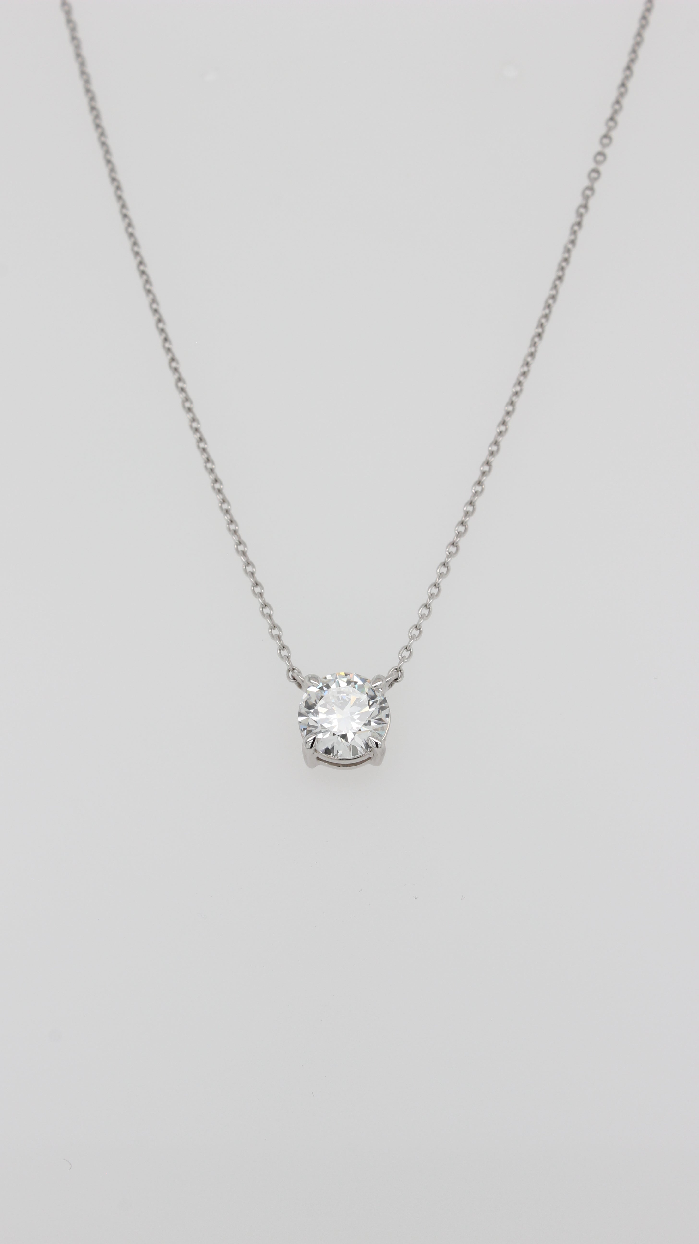 1.01ct Round Brilliant Cut Diamond in the Parker Classic 4 Claw Pendant