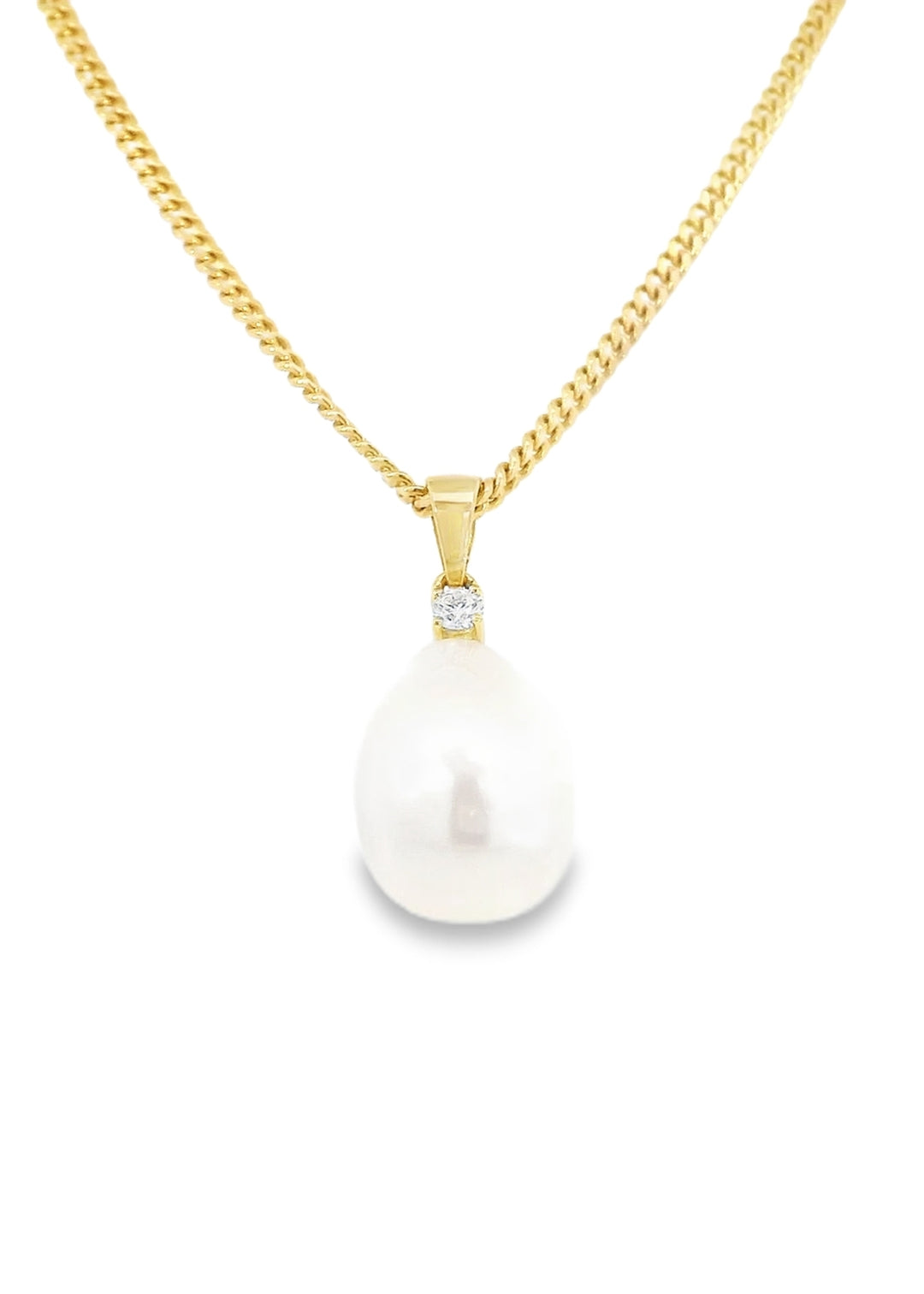 Mia Baroque Freshwater Pearl & Diamond Pendant Necklace